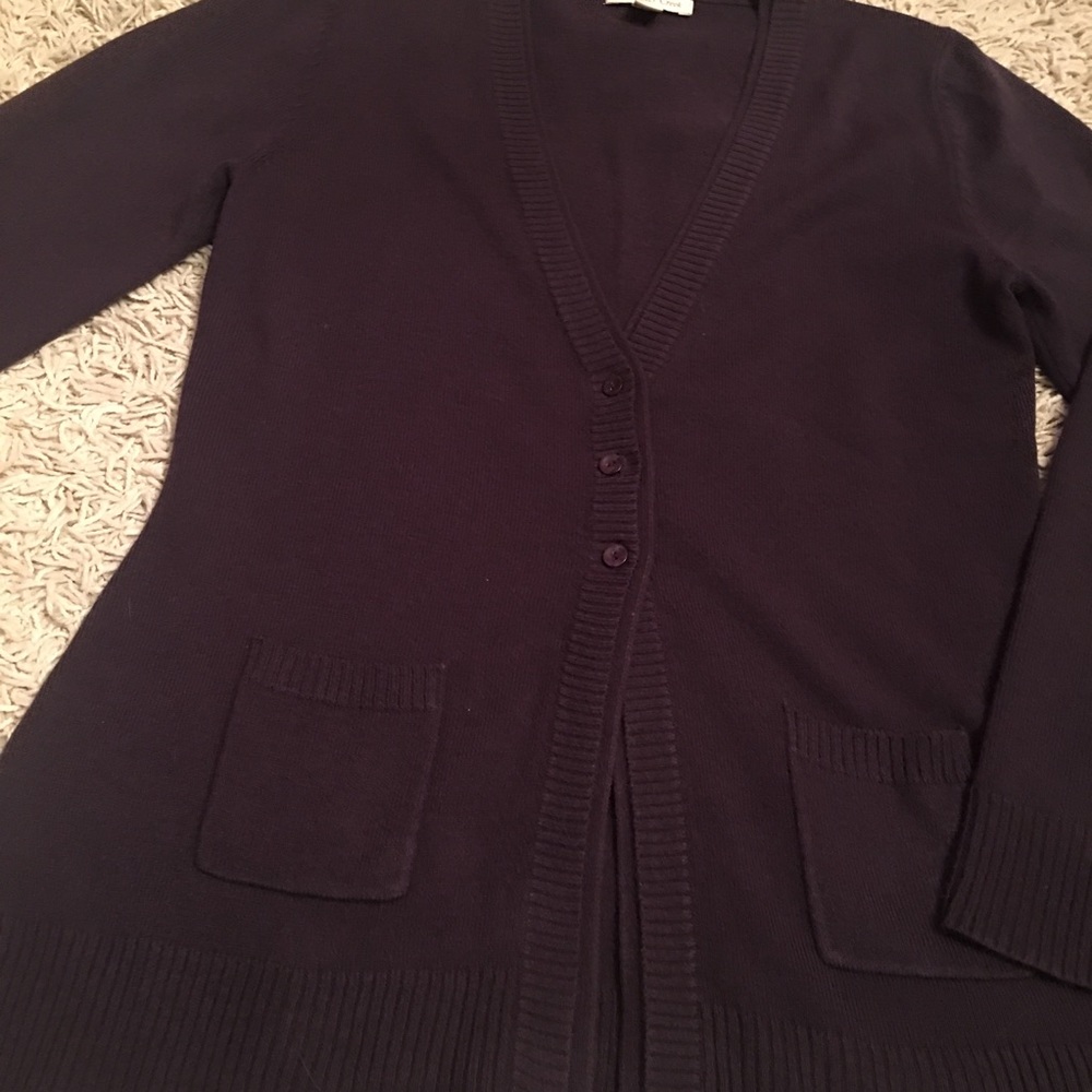 Coldwater Creek Eggplant 🍆 Cardigan with Pockets - Picture 2 of 3